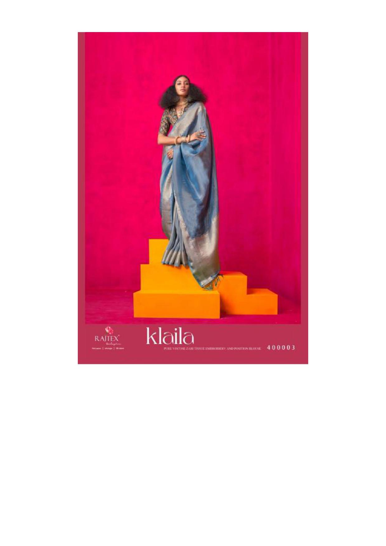 Rajtex Klaila Catalog Zari Tissue Handloom Silk fancy designer sarees online shopping india