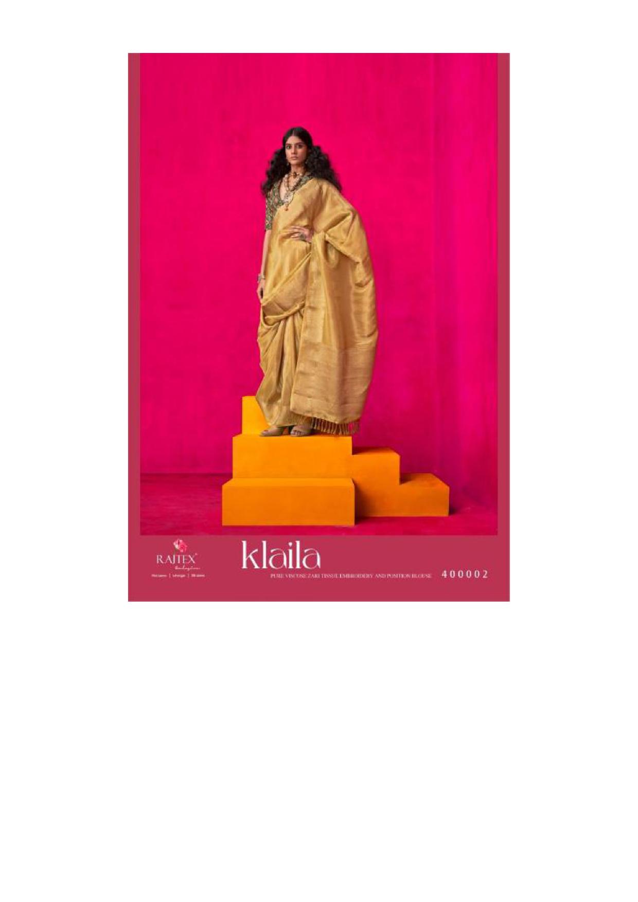 Rajtex Klaila Catalog Zari Tissue Handloom Silk fancy designer sarees online shopping india