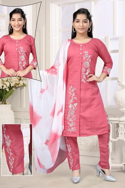 Senorita 3 Pant Set Roman Silk Kurti Pant With Dupatta wholesalers in Surat