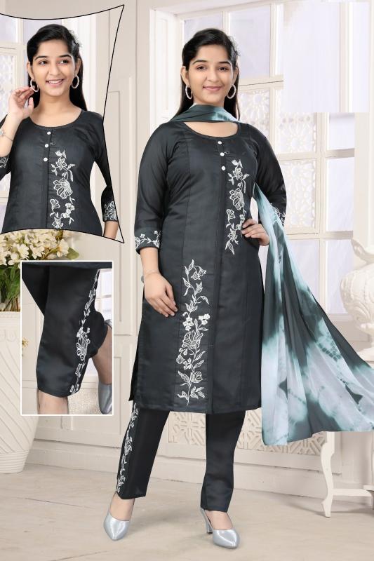 Senorita 3 Pant Set Roman Silk Kurti Pant With Dupatta wholesalers in Surat