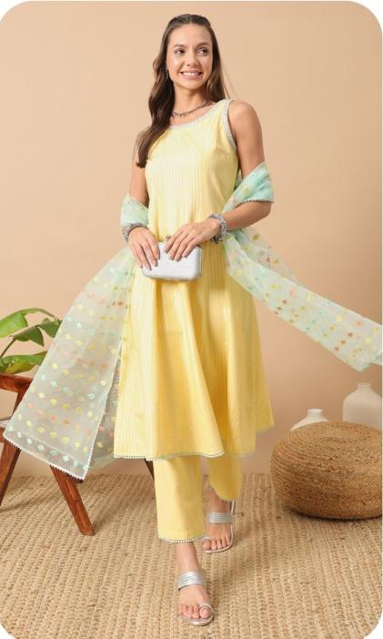 Set 0130 Lurex Cotton Casual Wear Kurti Bottom With Dupatta wholesale manufacturers in Surat