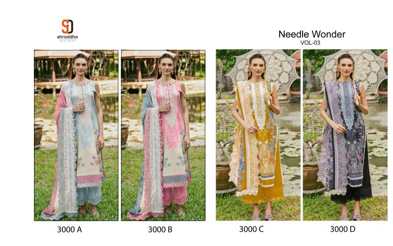 Shraddha Needle Wonder Vol 3 Chiffon Dupatta Pakistani Suit Collection in India