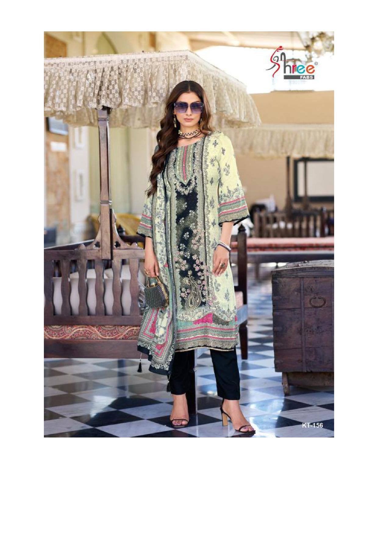 Shree Fabs Kt 156 Catalog Viscose Maslin pakistani fancy suit