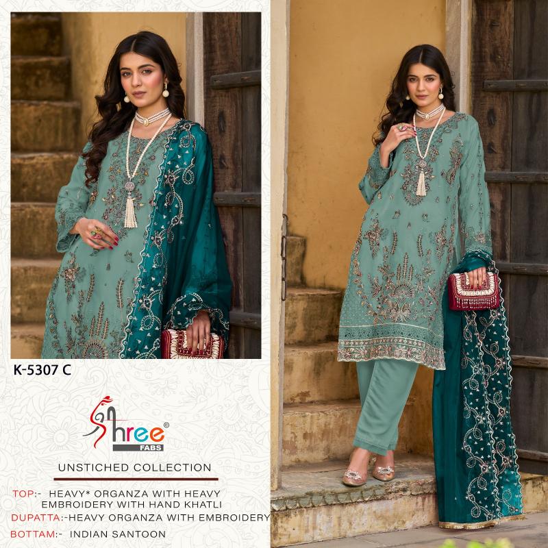 Shree K 5307 Organza Embroidered Pakistani Suit wholesale manufacturers in Surat
