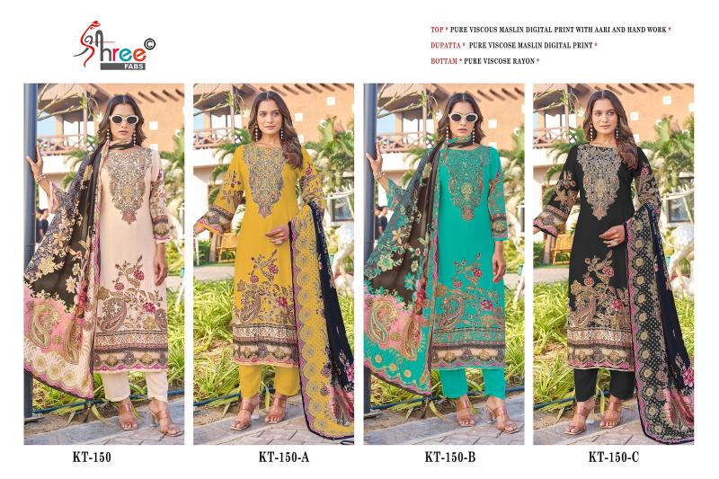 Shree Kt 150 Viscose Maslin Digital Printed Salwar Suit wholesale salwar Suits manufacturers in Surat
