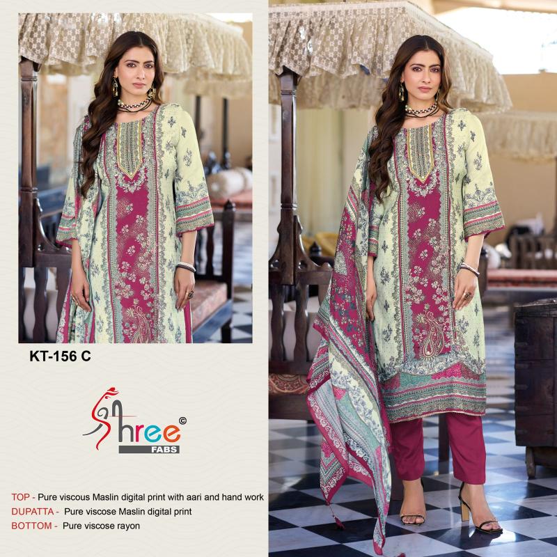 Shree Kt 156 Viscose Maslin Digital Printed Salwar Suit wholesale manufacturers in Surat