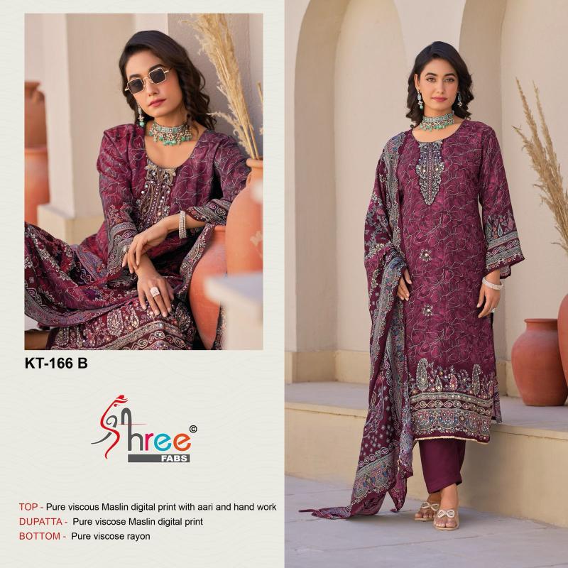 Shree Kt 166 Viscose Maslin Digital Printed Salwar Suit Collection in India