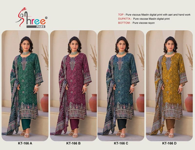 Shree Kt 166 Viscose Maslin Digital Printed Salwar Suit Collection in India