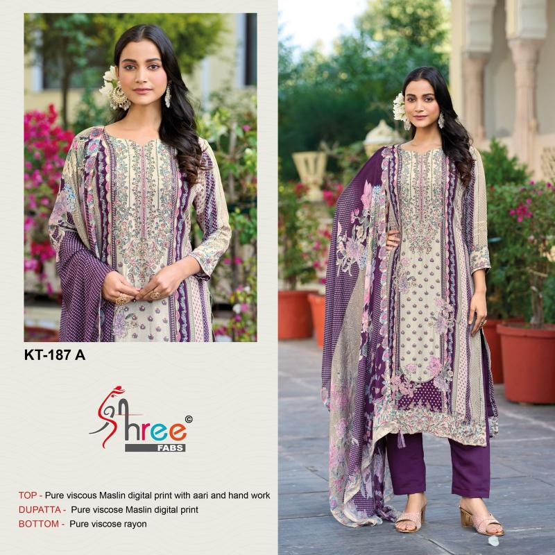Shree Kt 187 Viscose Maslin Digital Printed Salwar Suit Collection in Surat