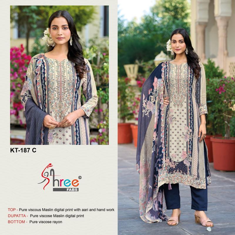 Shree Kt 187 Viscose Maslin Digital Printed Salwar Suit Collection in Surat