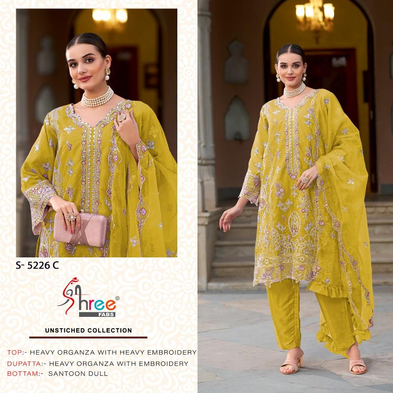 Shree Kt 5226 Organza Embroidered Pakistani Salwar Suits wholesale market in Surat