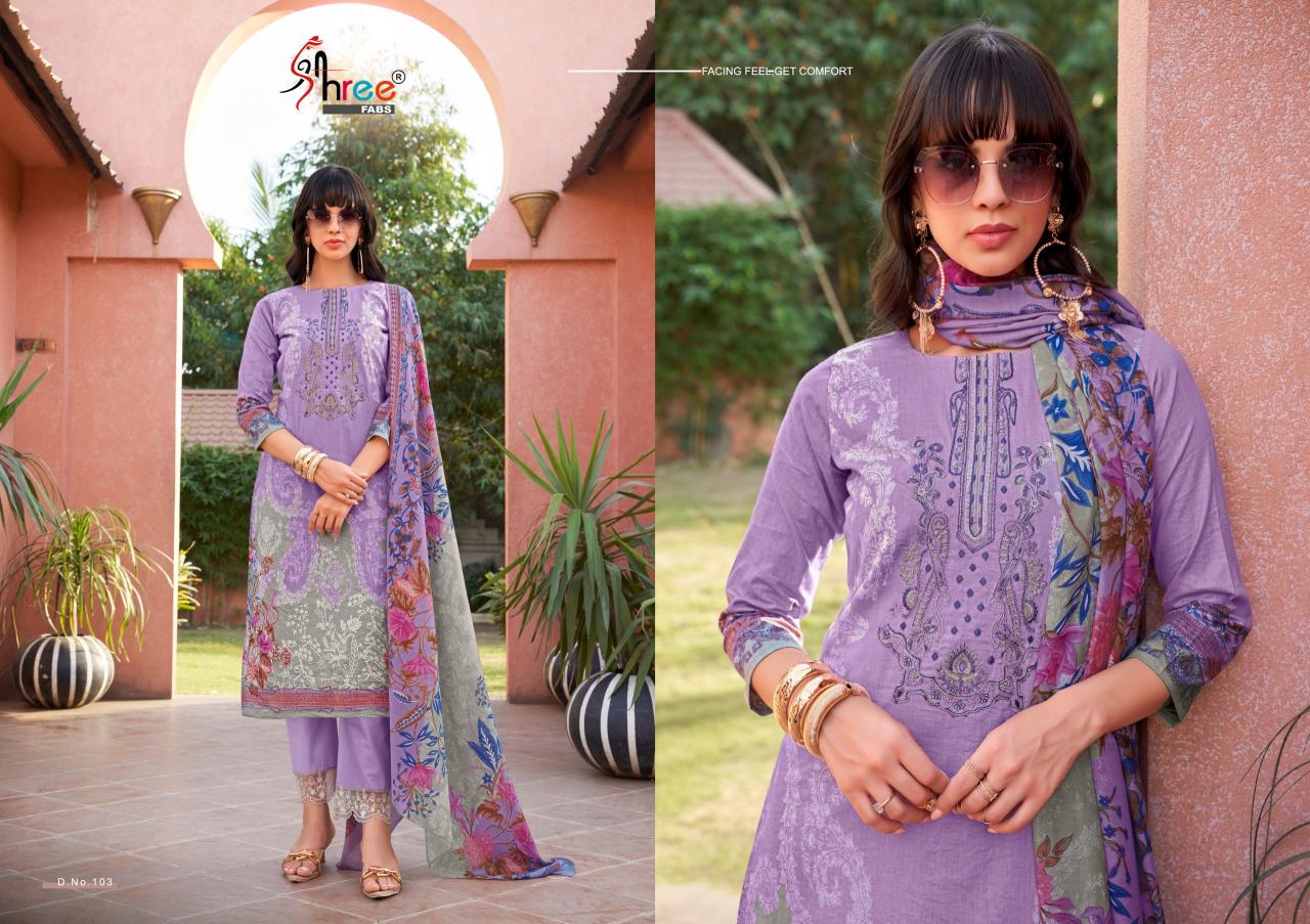 Shree Mashaal Emb Lawn Collection Vol 1 Cotton Dupatta Pakistani Suits wholesalers in Surat