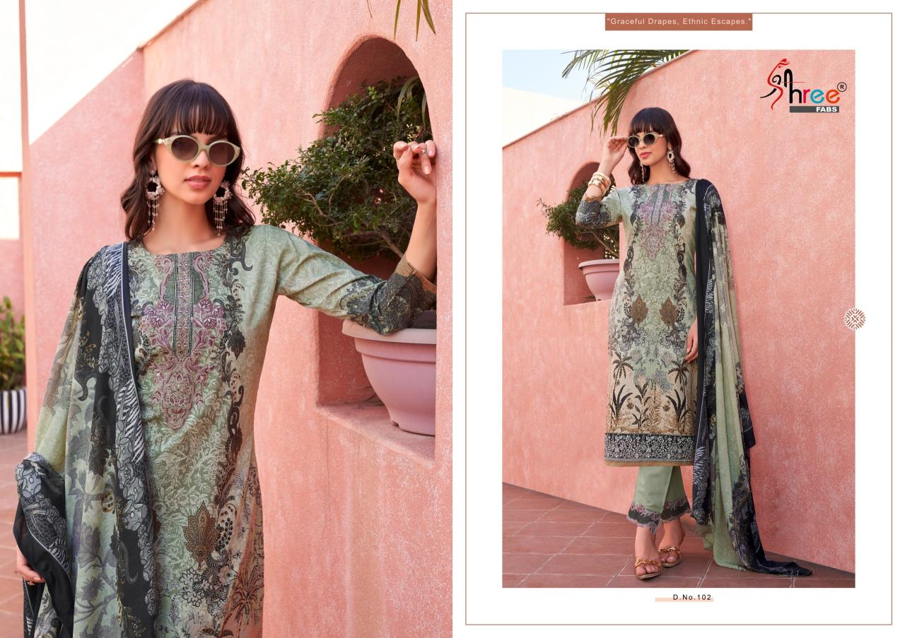 Shree Mashaal Emb Lawn Collection Vol 1 Cotton Dupatta Pakistani Suits wholesalers in Surat