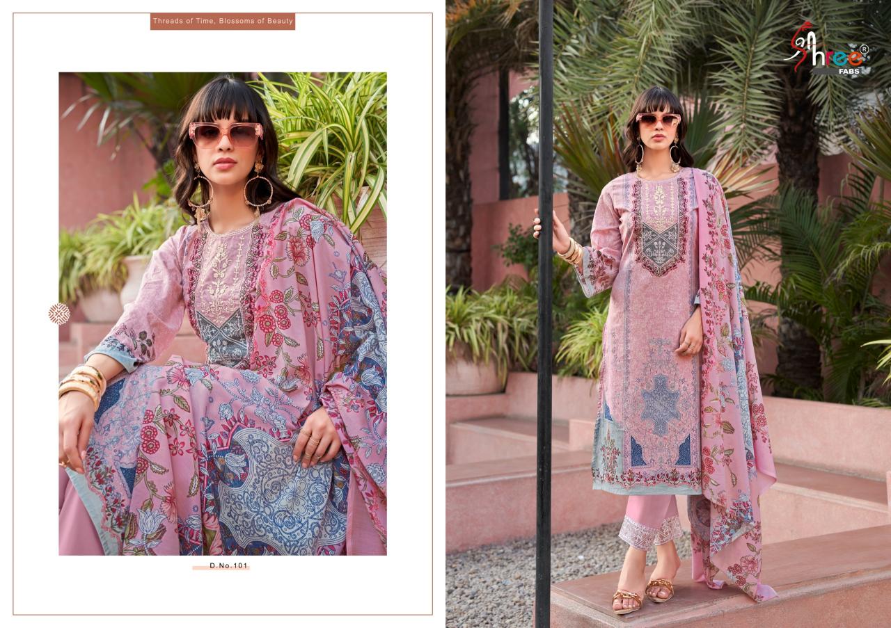 Shree Mashaal Emb Lawn Collection Vol 1 Cotton Dupatta Pakistani Suits wholesalers in Surat