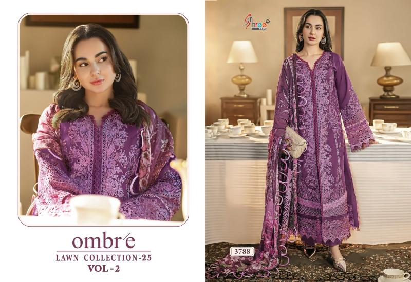 Shree Ombre Lawn Collection 25 Vol 2 Cotton Dupatta Pakistani Suits wholesale manufacturers in Surat