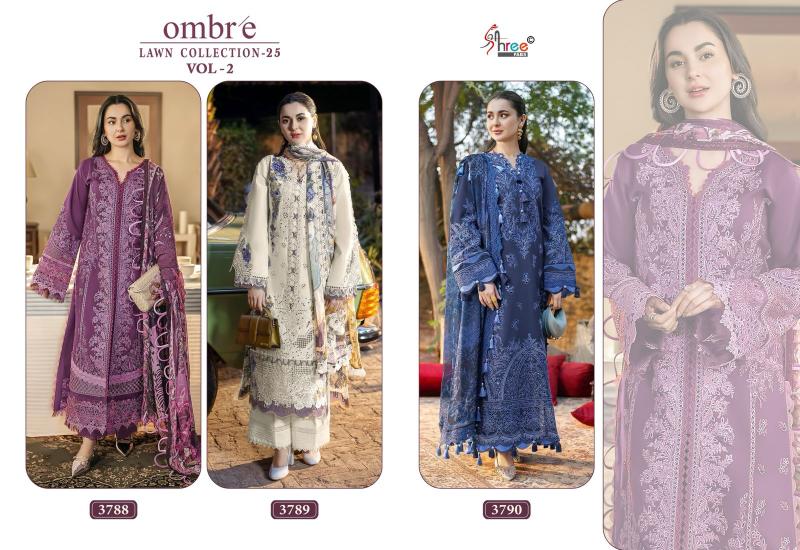 Shree Ombre Lawn Collection 25 Vol 2 Cotton Dupatta Pakistani Suits wholesale manufacturers in Surat