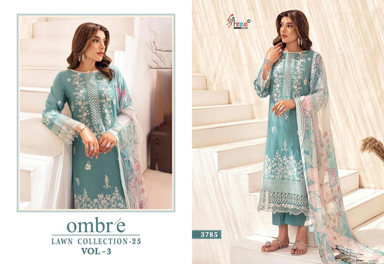 Shree Ombre Lawn Collection 25 Vol 3 Cotton Dupatta Pakistani Suits manufacturers in Surat