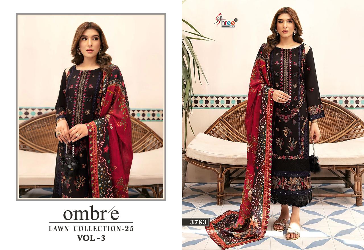 Shree Ombre Lawn Collection 25 Vol 3 Cotton Dupatta Pakistani Suits manufacturers in Surat
