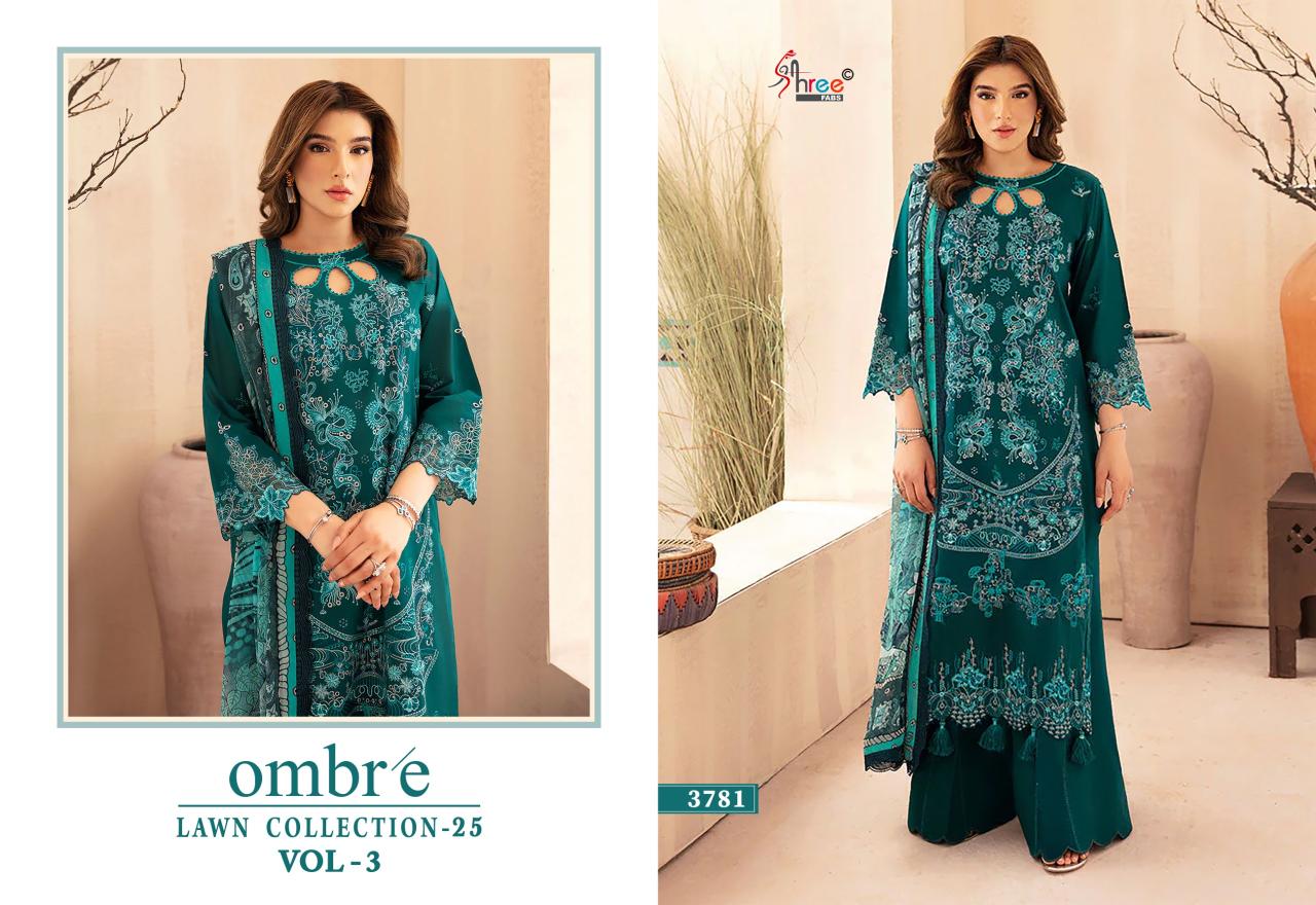 Shree Ombre Lawn Collection 25 Vol 3 Cotton Dupatta Pakistani Suits manufacturers in Surat