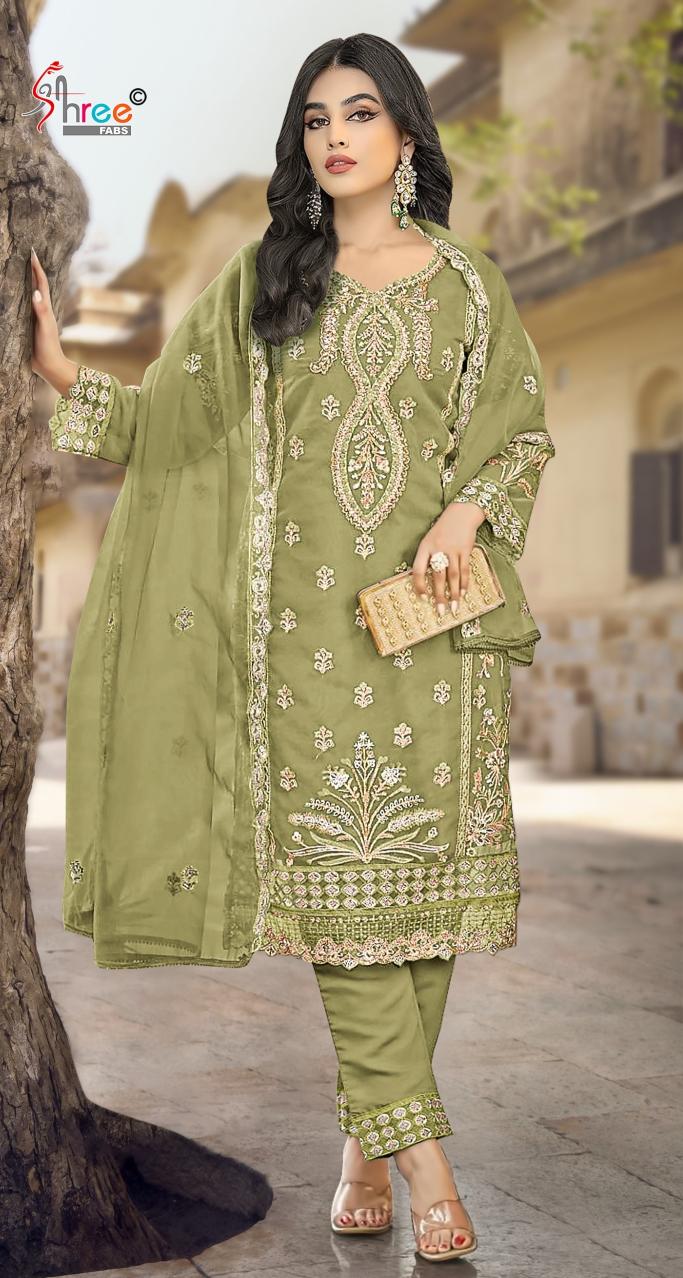 Shree S 5341 Organza Pakistani Salwar Suits manufacturers of Salwar Suits in Surat