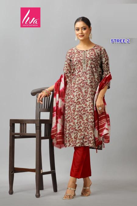 Stree Vol 2 Chanderi Foil Printed Kurti Bottom With Dupatta Collectionin Surat