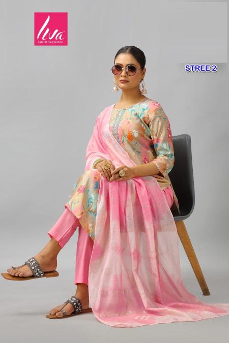 Stree Vol 2 Chanderi Foil Printed Kurti Bottom With Dupatta Collectionin Surat