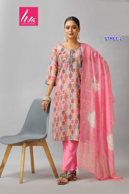 Stree Vol 2 Chanderi Foil Printed Kurti Bottom With Dupatta Collectionin Surat