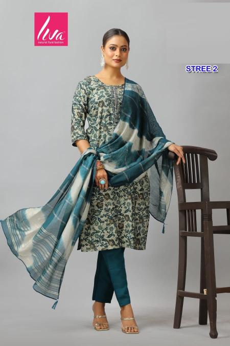 Stree Vol 2 Chanderi Foil Printed Kurti Bottom With Dupatta Collectionin Surat