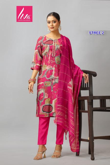 Stree Vol 2 Chanderi Foil Printed Kurti Bottom With Dupatta Collectionin Surat