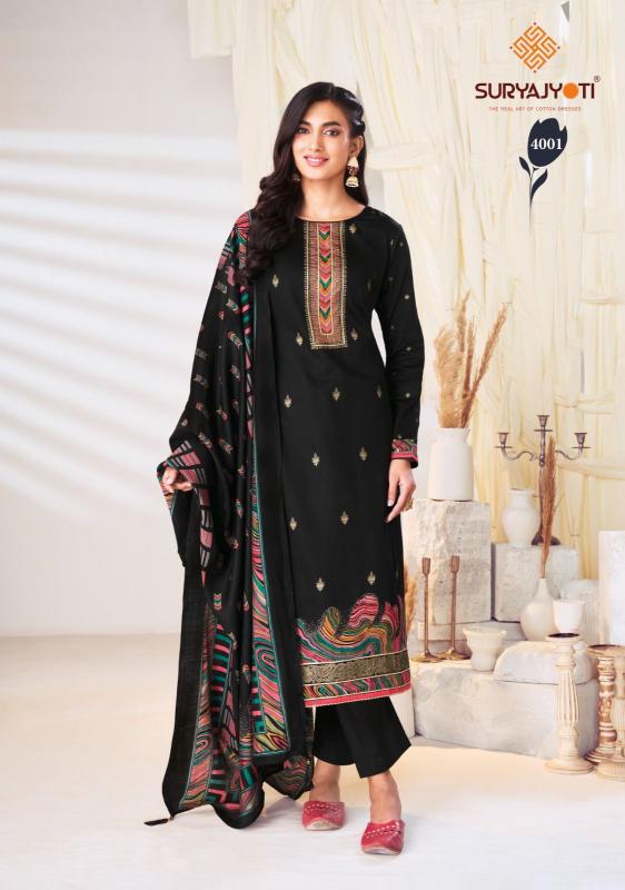 Suryajyoti Pallavi Vol 4 Jam Satin Dress Material Collection in Surat