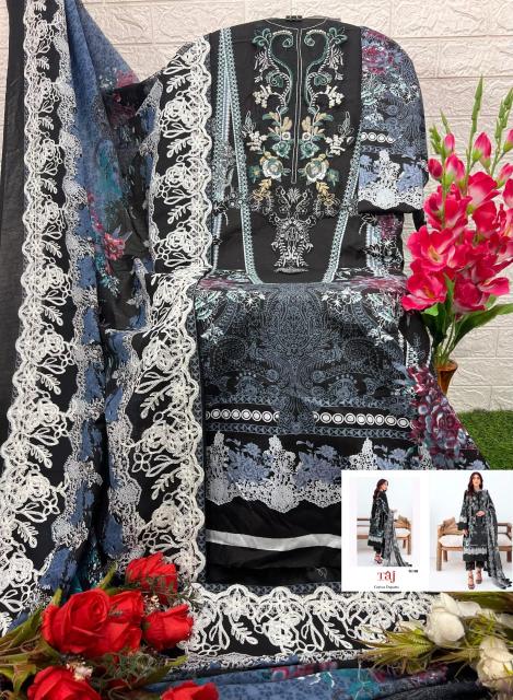 Taj 580 And 581 Cotton Dupatta Pakistani Salwar Suits Collection in Surat