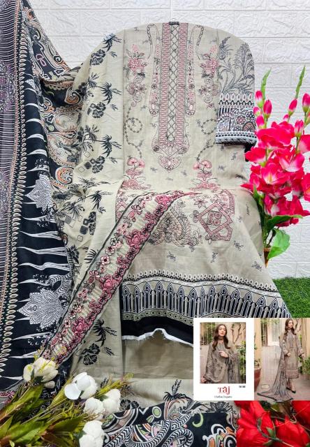Taj 582 And 583 Chiffon Dupatta Pakistani Salwar Suits Collection wholesale market in Surat