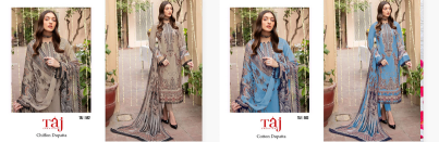 Taj 582 And 583 Chiffon Dupatta Pakistani Salwar Suits Collection wholesale market in Surat