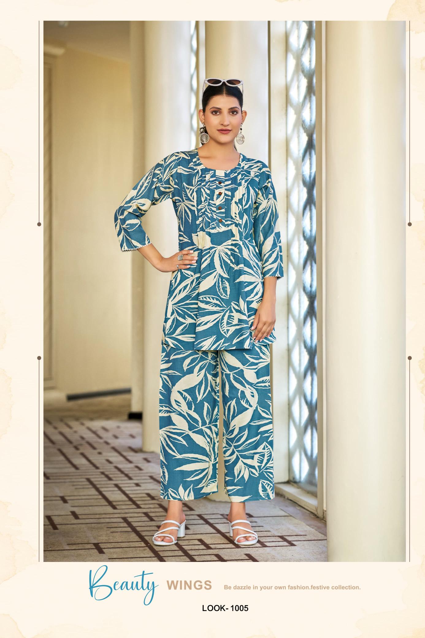 Tips And Tops Viona Rayon Printed Co Ord Set Collection Boutique Kurti Wholesale with price in Surat