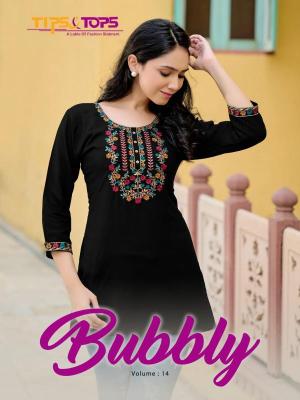 Tips & Tops Bubbly Vol 14 catalog reyon short kurti wholesaler