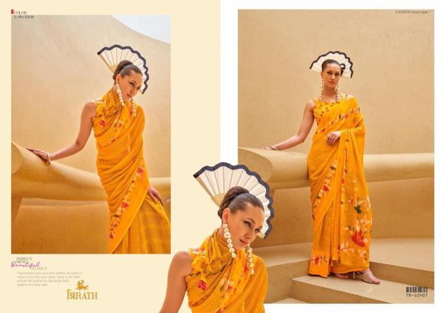 Trirath Allure Georgette Simple Designer Saree Wholesaller In Surat