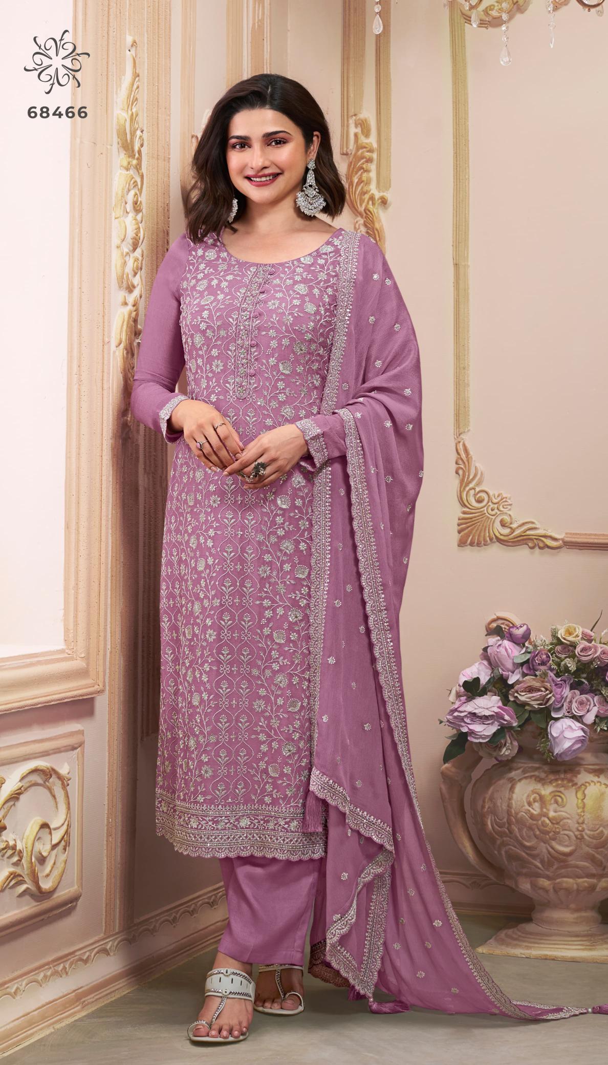 Vinay Kuleesh Saira Nx Chinon Embroidered Salwar Kameez Collection wholesaler of Salwar Kameez in Surat
