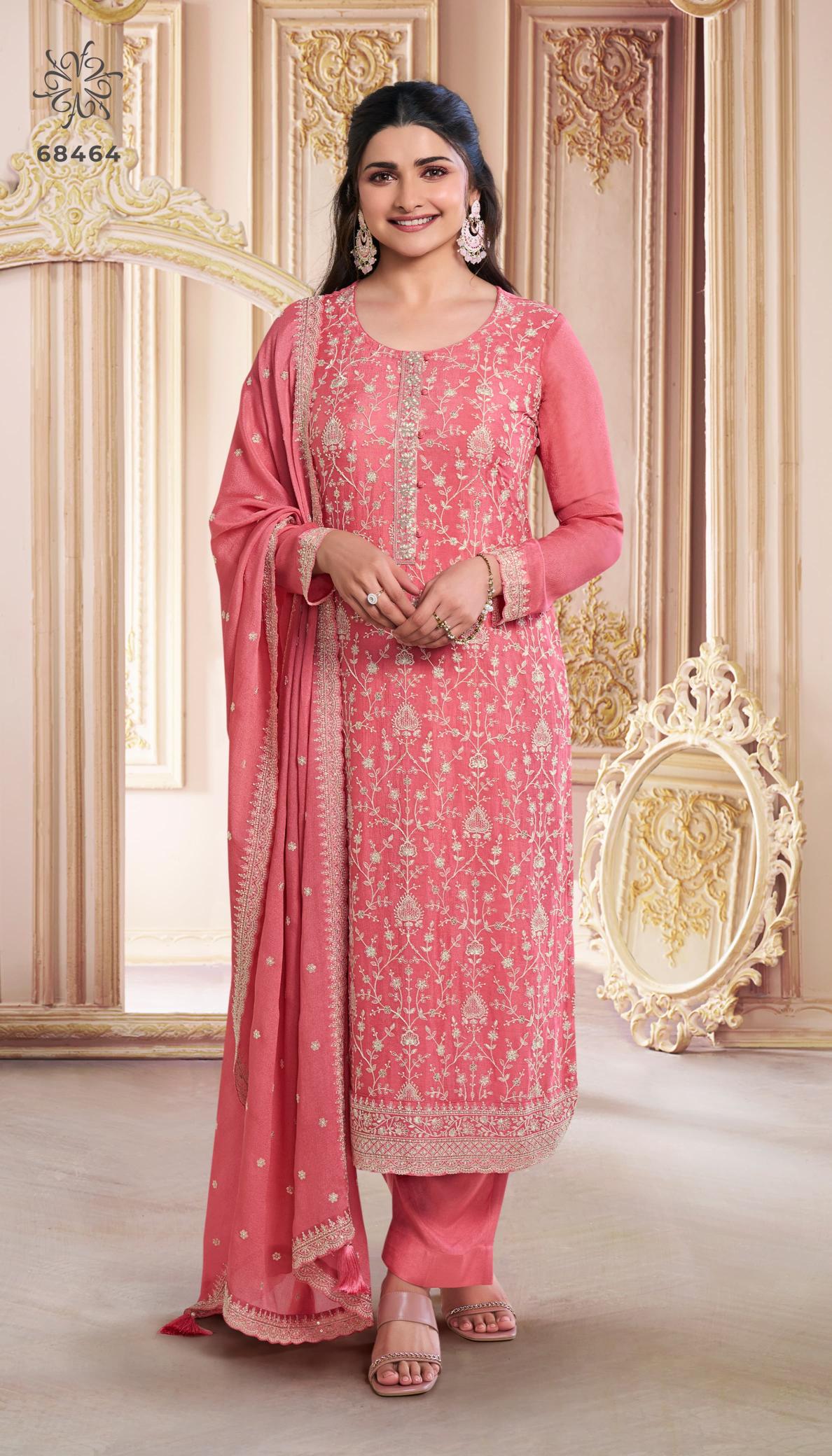 Vinay Kuleesh Saira Nx Chinon Embroidered Salwar Kameez Collection wholesaler of Salwar Kameez in Surat