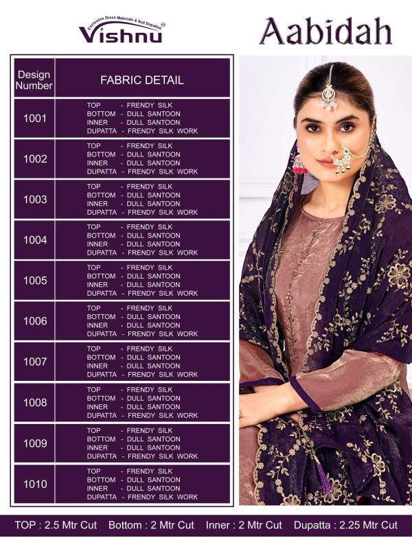 Vishnu Aabidah Frendy Silk Fancy Dress Material Collection in Surat