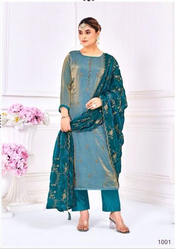 Vishnu Aabidah Frendy Silk Fancy Dress Material Collection in Surat