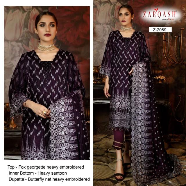 Zarqash Z 2086 To 2090 Georgette Pakistani Salwar Suits Collection in India