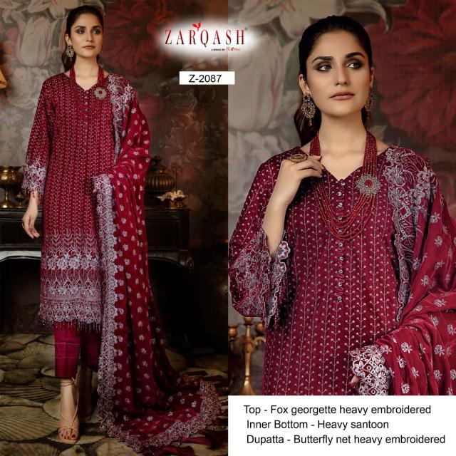 Zarqash Z 2086 To 2090 Georgette Pakistani Salwar Suits Collection in India