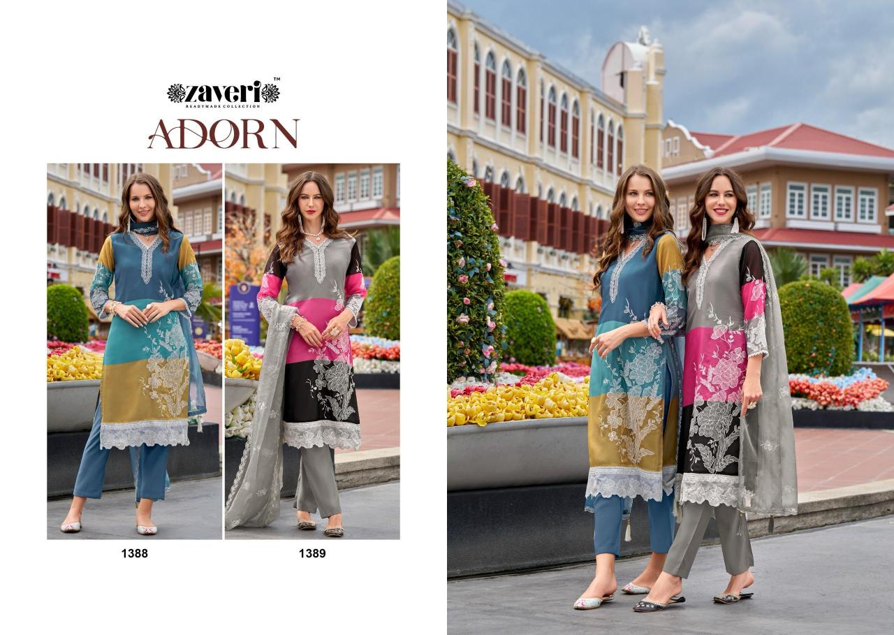 Zaveri Adorn Soft Organza Digital Printed Ready Made Collection in India