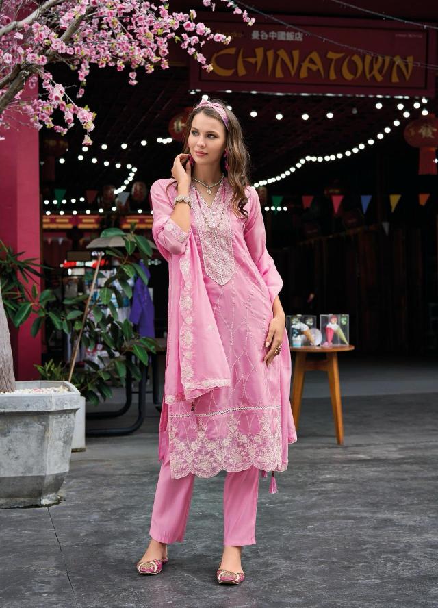 Zaveri Ariana Soft Organza Embroidered Ready Made Collection Wholesale Kurti Manufacturers in Surat