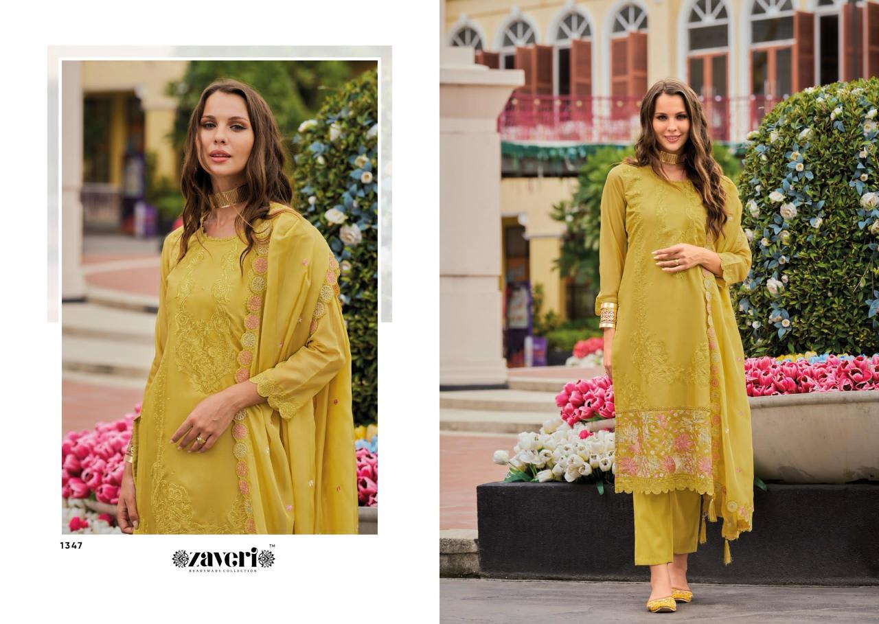 Zaveri Mritsa Soft Organza Embroidered Work Ready Made Collection wholesale manufacturers in Surat