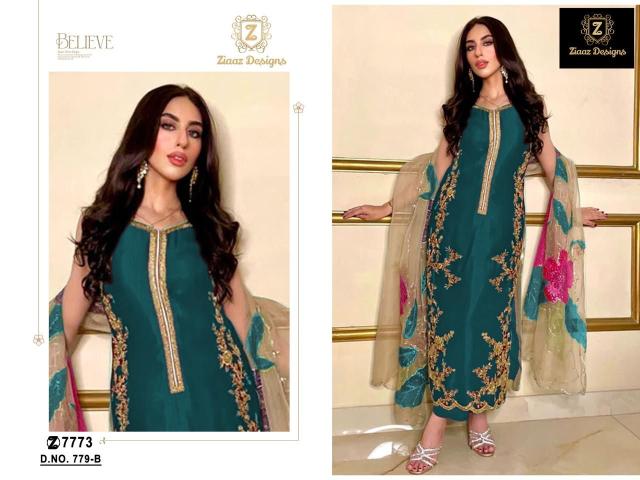 Ziaaz 779 Semi Stitched Pakistani Salwar Kameez manufacturers of wholesale salwar kameez in Surat