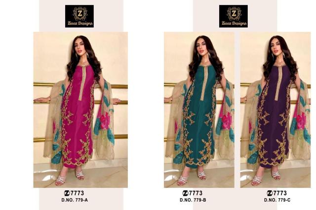 Ziaaz 779 Semi Stitched Pakistani Salwar Kameez manufacturers of wholesale salwar kameez in Surat