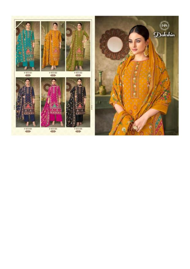 Alok Harshit Dakshin Catalog wholesale dress material market in Surat