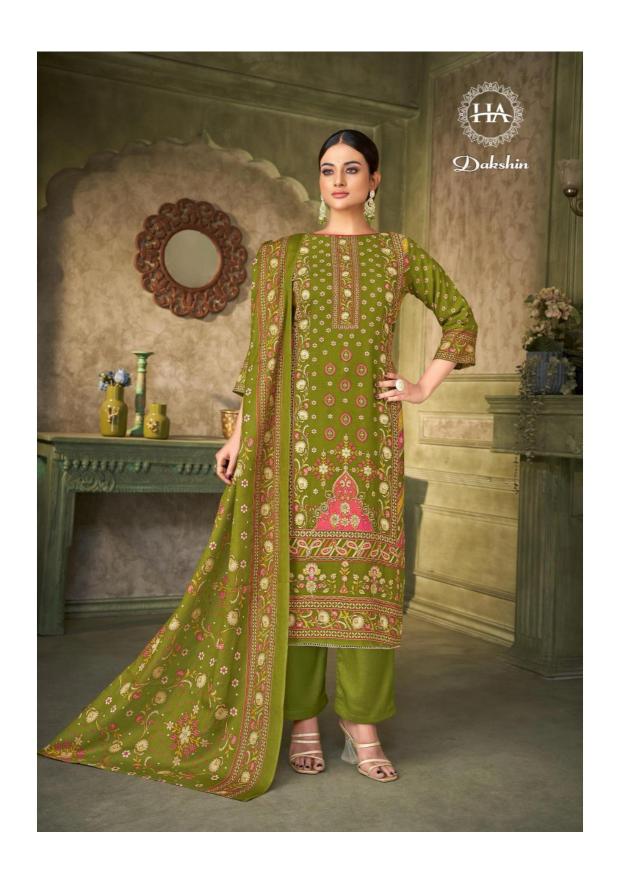 Alok Harshit Dakshin Catalog wholesale dress material market in Surat