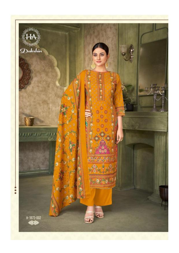 Alok Harshit Dakshin Catalog wholesale dress material market in Surat